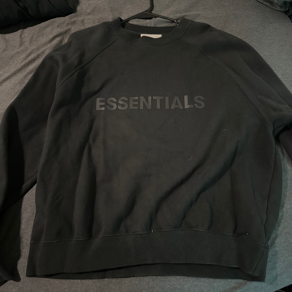 Fear of God Essentials Black Crewneck Sweater